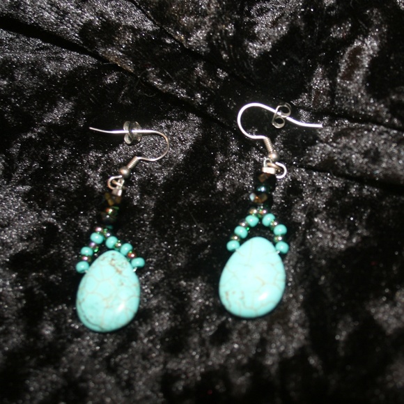Unique Turquoise Pierced Earrings - Picture 1 of 8